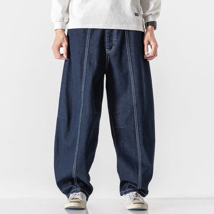 sanyamk Wide Leg Jeans Japanese Style  Fashion Brand High Waist Denim Pants Blue Harajuku Hip Hop Male Casual Trousers