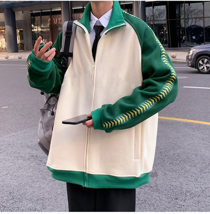 Bonsir Vintage Baseball Jassen Mannen Vrouwen Harajuku Stiksels simple Streetwear Casual Losse Varsity Jacket Paar student coat