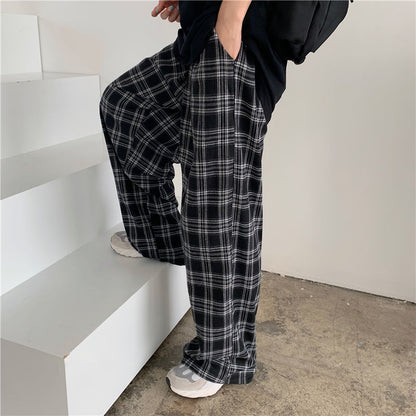 sanyamk Summer/Winter Plaid Pants Men S-3XL Casual Straight Trousers for Male/Female Harajuku Hip-hop Pants