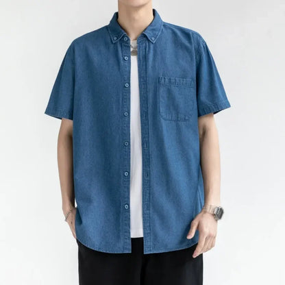 sanyamk Short-sleeved Shirt Men's Casual Workwear Japanese Jacket