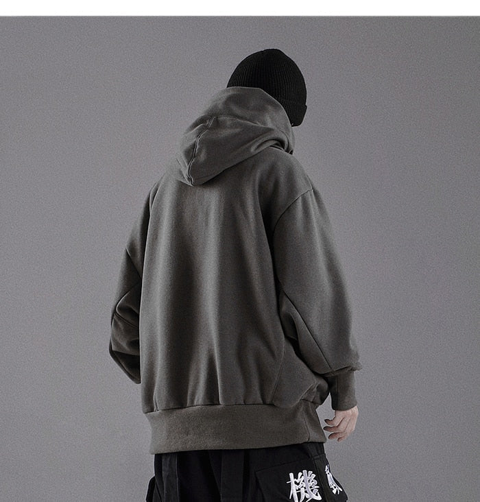 sanyamk Spring autumn High collar hoodie loose comfortable Men's clothes Harajuku Hiphop streetwear Fleece hooded oversize Sweatshirt