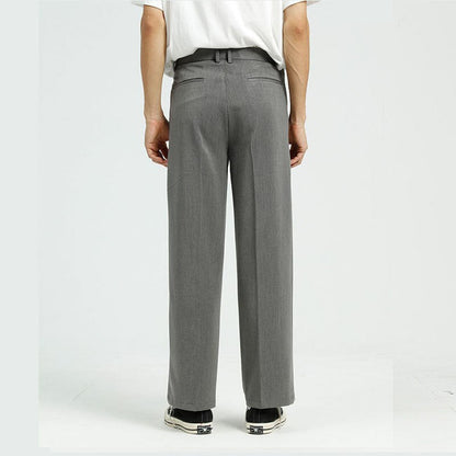 sanyamk Men Casual Straight Suit Pant Male Japan Korea Style Loose Vintage Fashion Streetwear Trousers Wide Leg Pant