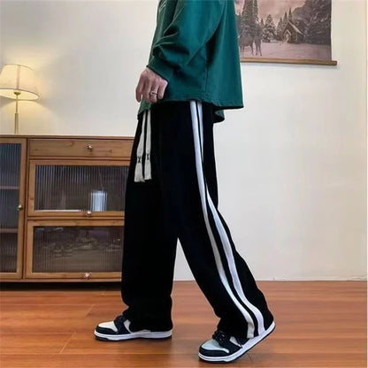 sanyamk Spring Autumn fashion Loose Casual Corduroy Trousers Sport Joggers Straight Pants Hip Hop Wide leg trousers Streetwear Clothes