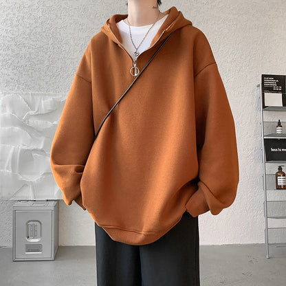 sanyamk Turtleneck Hoodie Zipper Pullovers Streetwear Hip Hop Hooded Sweatshirt Men Clothing Korean Couples Harajuku Coat