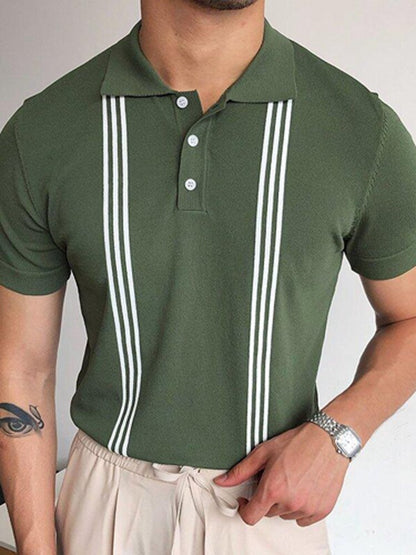 sanyamk trendy mens fashion mens summer outfits dope outfits mens street style mens spring fashion aesthetic outfits menSpring Contrast Striped Business Polo Shirts For Men Casual Turn-down Collar Man Top Tee Summer Short Sleeve Button T-shirt