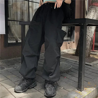 sanyamk Techwear Cargo Pants for Men Black Trousers Male Jogging Korean Casual Japanese Streetwear Hip Hop Safari Style Pocket