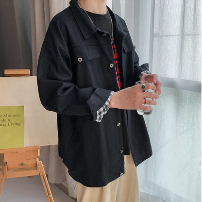 sanyamk Japanese Style Retro Tooling Functional Jackets Coat  Men's Loose Causal High Street Hip-hop Overcoat Men Tops Male Clothes