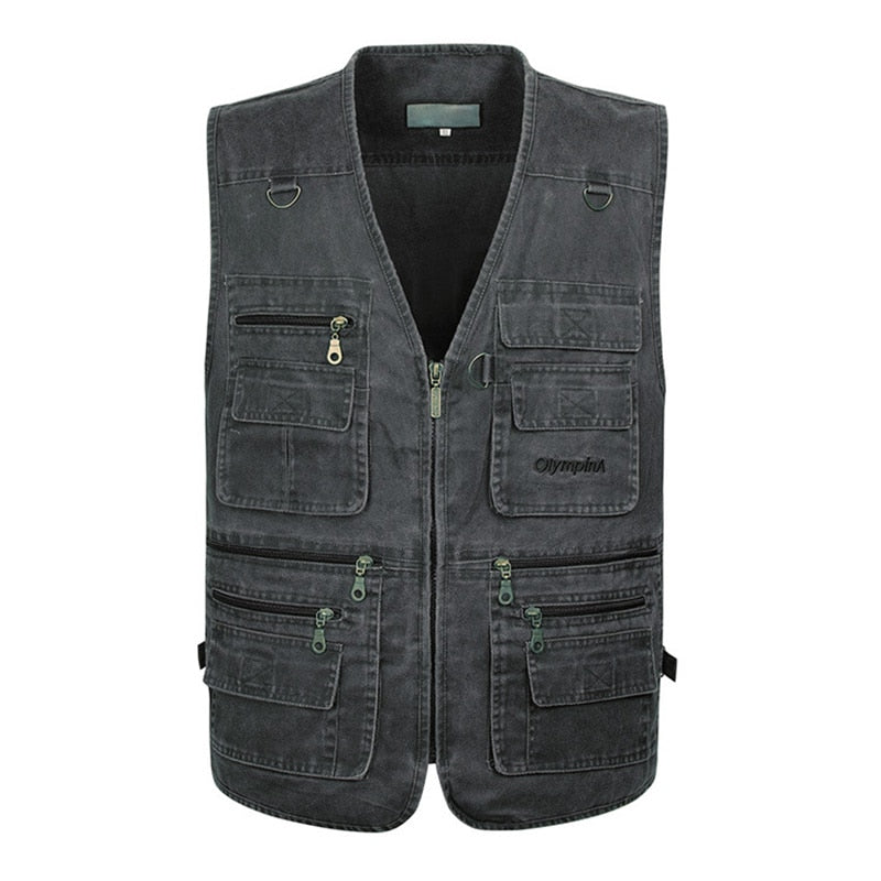 8XL 9XL 10XL New Male Casual Summer Big Size Cotton Sleeveless Vest With Many 16 Pockets Men Multi Pocket Photograph Waistcoat