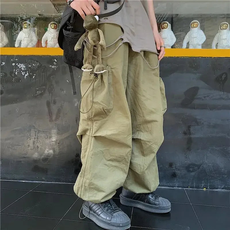 Bonsir Techwear Cargo Pants for Men Black Trousers Male Jogging Korean Casual Japanese Streetwear Hip Hop Safari Style Pocket