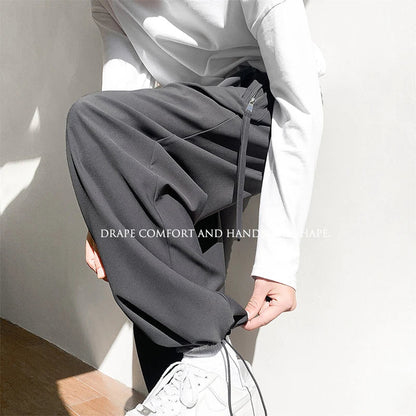 Bonsir Mens Harem Pants Ribbons Japanese Joggers Harajuku Sweatpants Male Hip Hop Black Casual Trousers Woman New Streetwear