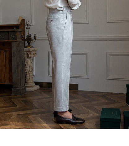 sanyamk Italy Business Dress Pants Men High Quality Office Social Suit Pants Casual Wedding Groom Trousers Gray Pantaloni Uomo Casual