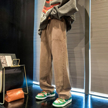 sanyamk  High Street Letter Men's Denim Pants Straight Leg Fashion Jeans Hip Hop Male Brand Gothic Vintage Trousers