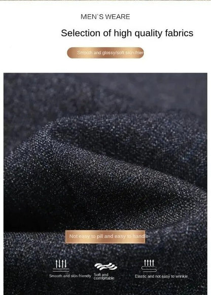 Bonsir Double Pleated Men Pants Trousers Straight Loose Autumn Casual Clothing Higt Waist Formal Suit