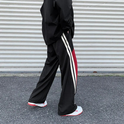 Bonsir Baggy Sweatpants Men Parachute Wide Leg Pants Sports Trousers Male Tracksuit Men Vintage Casual Streetwear Sportswear