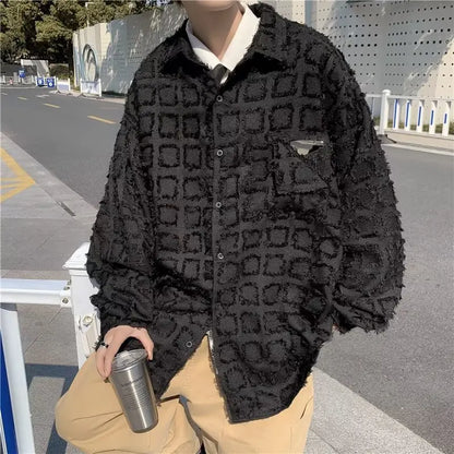 sanyamk Plaid Jackets Fashion Handsome Popular American Style Sequined Pocket Hipster Spring Autumn Male Temperament Outerwear Daily