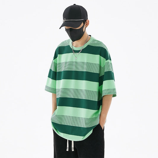 sanyamk Sport Hip Hop Mens Streetwear T-shirts Casual 2023 Summer Short Sleeves Striped Tshirt Tees Oversize 5XL 6XL T Shirt