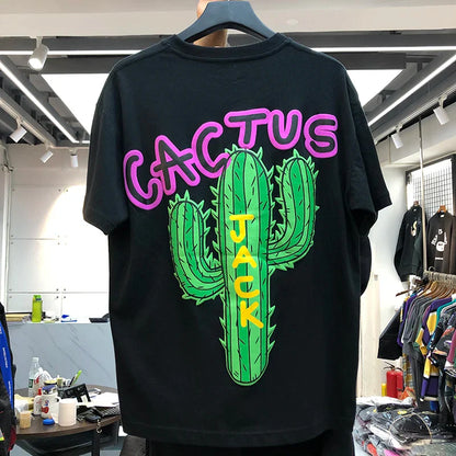 sanyamk New luxury Cactus Jack Hip Hop Tshirts Travis 2024 Men's Hip Hop Cotton T-Shirt Streetwear Tee Top