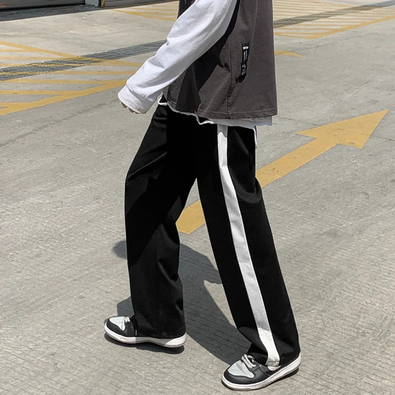 sanyamk  -  Streetwear Casual Pants Men Hip Hop Top Quality Elastic Waist Drawstring Men's Sweatpants Summer Straight Loose Trousers