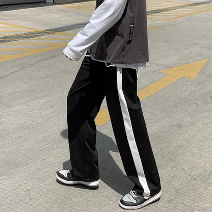 sanyamk  -  Streetwear Casual Pants Men Hip Hop Top Quality Elastic Waist Drawstring Men's Sweatpants Summer Straight Loose Trousers