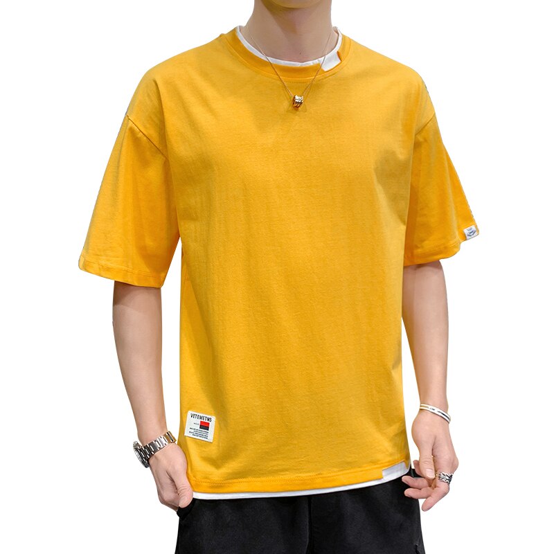 sanyamk 2022 Summer New Men's T-Shirt Trend Half-Sleeve T-Shirt Fashion Loose Casual Stretch Large Size Top T-Shirt