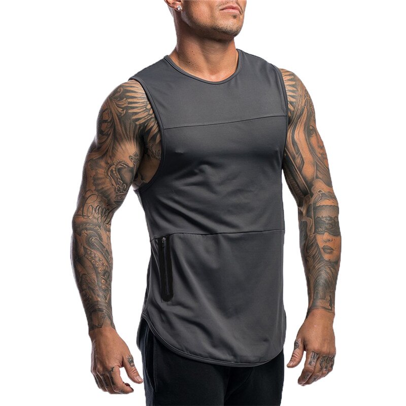 sanyamk 2022 NEW Summer bodybuilding Fitness Tank Tops Workout quick-drying Sleeveless shirt men pure color Sports undershirt men Vest