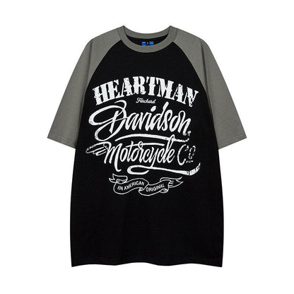 sanyamk Men's Vintage T-Shirts Printed Short Sleeve Tshirts Streetwear Summer New Casual Harajuku Fashion Loose Raglan Sleeve Tops Tees