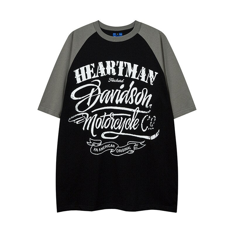 sanyamk Men's Vintage T-Shirts Printed Short Sleeve Tshirts Streetwear Summer New Casual Harajuku Fashion Loose Raglan Sleeve Tops Tees