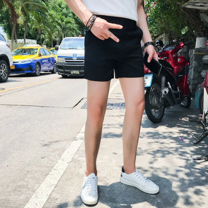 sanyamk Shorts For Men's Fashion Summer Streetwear Short Pants 3 Part Length Man Casual Trousers Summer British Retro Suit Short Bottoms