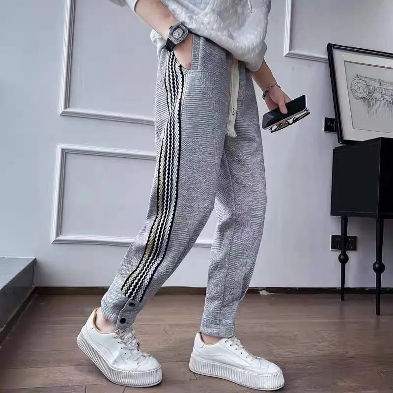 Bonsir Harem Man Sweat Pants Hip-hop Wide Leg Baggy Y2k Men's Sweatpants New Items In Flated Slim Korean Style Vintage Casual Trousers