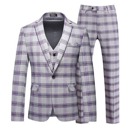 sanyamk Men's Business Banquet Suit 3 Piece Set Fashionable Men Wedding Ball Groom Dress Balzers and Pants with Vests Large Size 6XL
