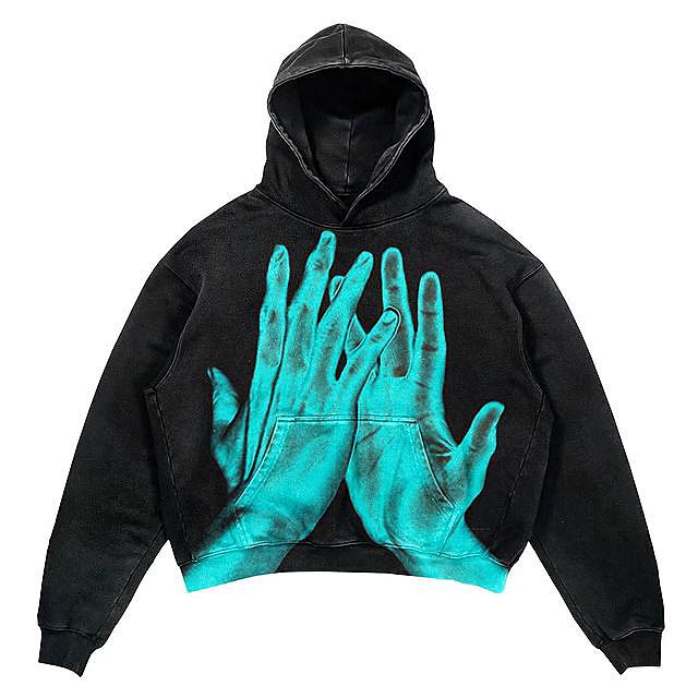 sanyamk Oversized Palm Fancy Print Hoodie Men and Women 2023 Punk Y2K Street Loose Casual Gothic Retro Clothes Tops Hoodies