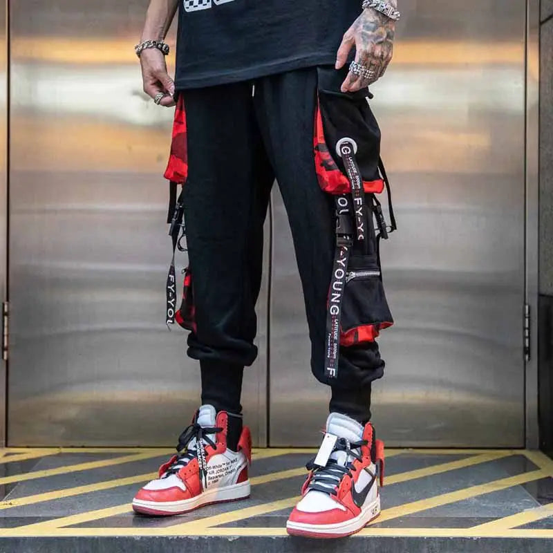 Bonsir Fashion Chic Men Cargo Pants Streetwear Joggers High Street Techwear Man's Casual Trousers Japanese Hip Hop Punk Harem Pants