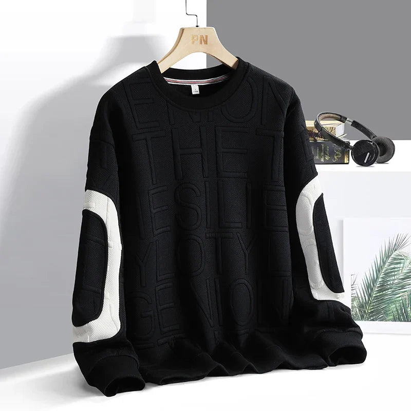 sanyamk 2024 New Fall Mention Classic Round Neck Solid Color Constraint Couple Bottoming Shirt Men'S Long Shirt Sports Sweater