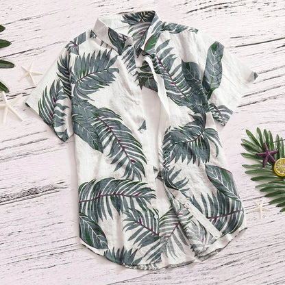 sanyamk Hawaiian Shirts Red Tropical Shirts Floral Men Dazn Tops Summer Casual Short Sleeve Button Shirt Chemise Loose Vacation Beach