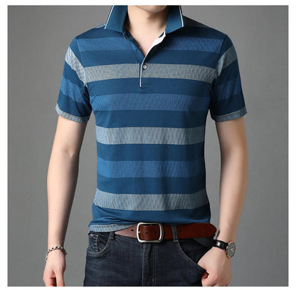 sanyamk 2022 Top Quality New Summer Brand Designer Plain Striped Men Polo Shirt Cotton Short Sleeve Casual Tops Fashions Mens Clothing