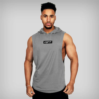 sanyamk Running Vest Brand Gym Clothing Mens Bodybuilding Hooded Tank Top Cotton Sleeveless Vest Sweatshirt Fitness Workout Sportswear