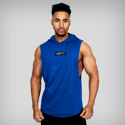 sanyamk Running Vest Brand Gym Clothing Mens Bodybuilding Hooded Tank Top Cotton Sleeveless Vest Sweatshirt Fitness Workout Sportswear