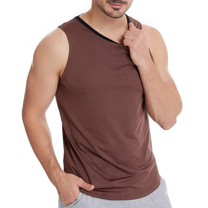 sanyamk 2022 NEW Bodybuilding Tank Tops Gym sleeveless Fitness Shirt men summer Running undershirt Elastic quick-drying Sports Vest men