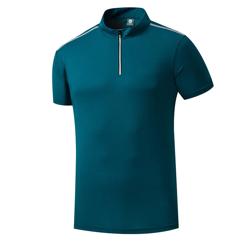 sanyamk Summer New Ice Silk Cool Nylon Ultra-Slip Polo Shirt With High Quality Casual Trend Thin Fashion Short-Sleeved T-Shirt