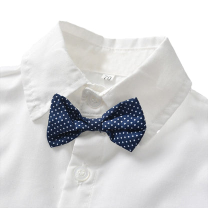 sanyamk Boy Suit Dress Long Sleeve Shirt Vest Trousers Gentleman Bow Tie Gentleman Suit Four Piece Set Of Boy Treasure
