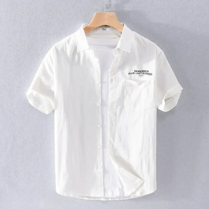 sanyamk Simple Young Men's Cotton Shirt Small Fresh