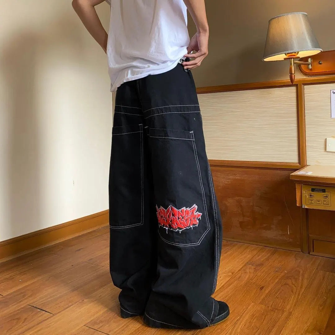 sanyamk Vintage Streetwear Baggy Jeans Women Retro Y2K High Waist Jeans Casual Crossover Cargo Pants Women Summer Wide Leg Pants