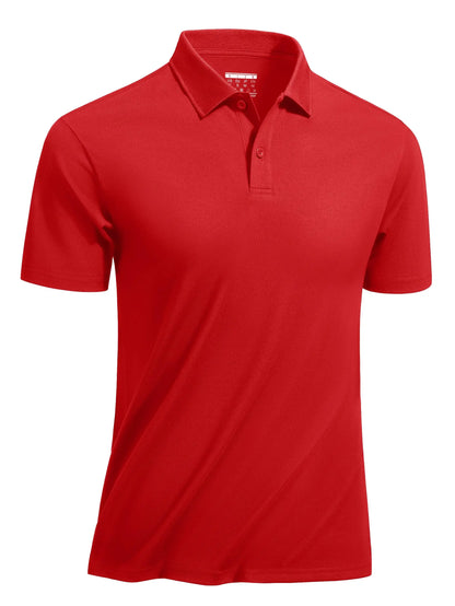 sanyamk Quick Dry Cotton Blend Golf Polos Shirts Mens Short Sleeve Woven Work T-shirts Casual Outdoor Cooling Tee Pullover Tops