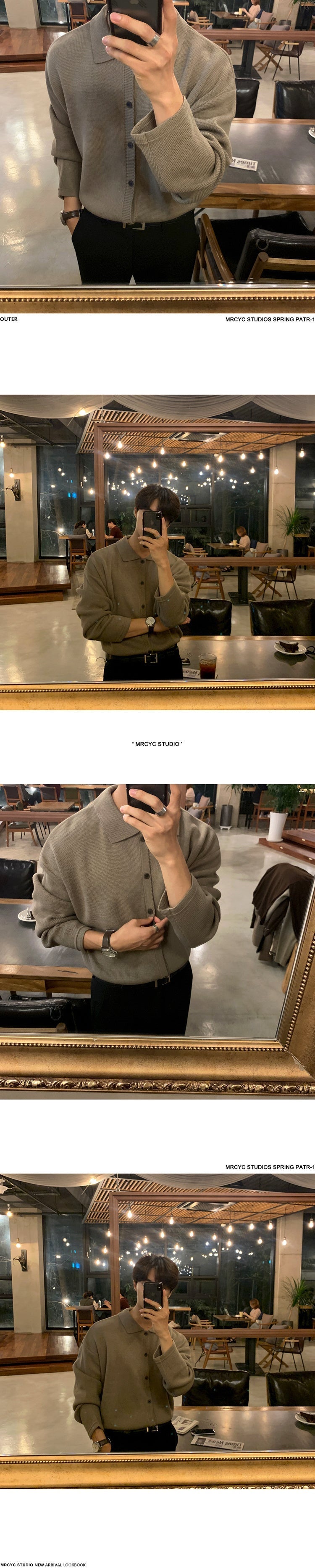 sanyamk trendy mens fashion mens summer outfits dope outfits mens street style mens spring fashion aesthetic outfits men men's wear kintted Polo shirts Autumn new single breasted tops loose Korean style casual Lapel outerwear blouse new 9Y4247