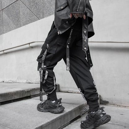 Bonsir Fashion Chic Men Cargo Pants Streetwear Joggers High Street Techwear Man's Casual Trousers Japanese Hip Hop Punk Harem Pants