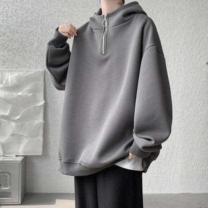 sanyamk Turtleneck Hoodie Zipper Pullovers Streetwear Hip Hop Hooded Sweatshirt Men Clothing Korean Couples Harajuku Coat