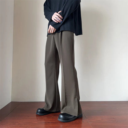 sanyamk Brown Black Suit Pants Men Slim Fit Social Mens Dress Pants Korean Loose Straight Casual Pants Mens Office Formal Trousers S-3XL