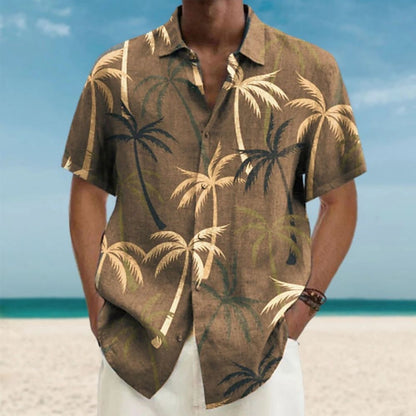 Bonsir New For Men Hawaiian Shirts Short Sleeve Tops Coconut Treeo Graphic 3d Shirt Fashion Streetwear 5XL Summer Clothing Men's Blouse