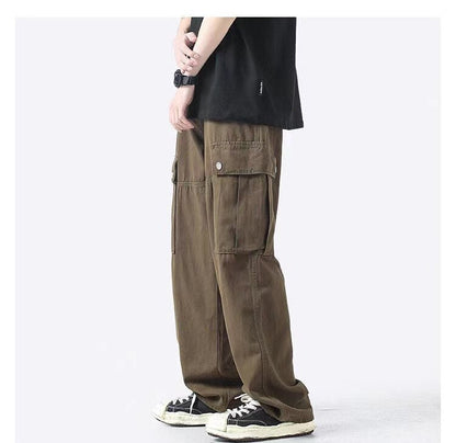 sanyamk Men's Loose Fashion Trend Large Pocket Casual Pants Japanese Style Retro Trousers 3 Color Sweatpants Plus Size S-3XL