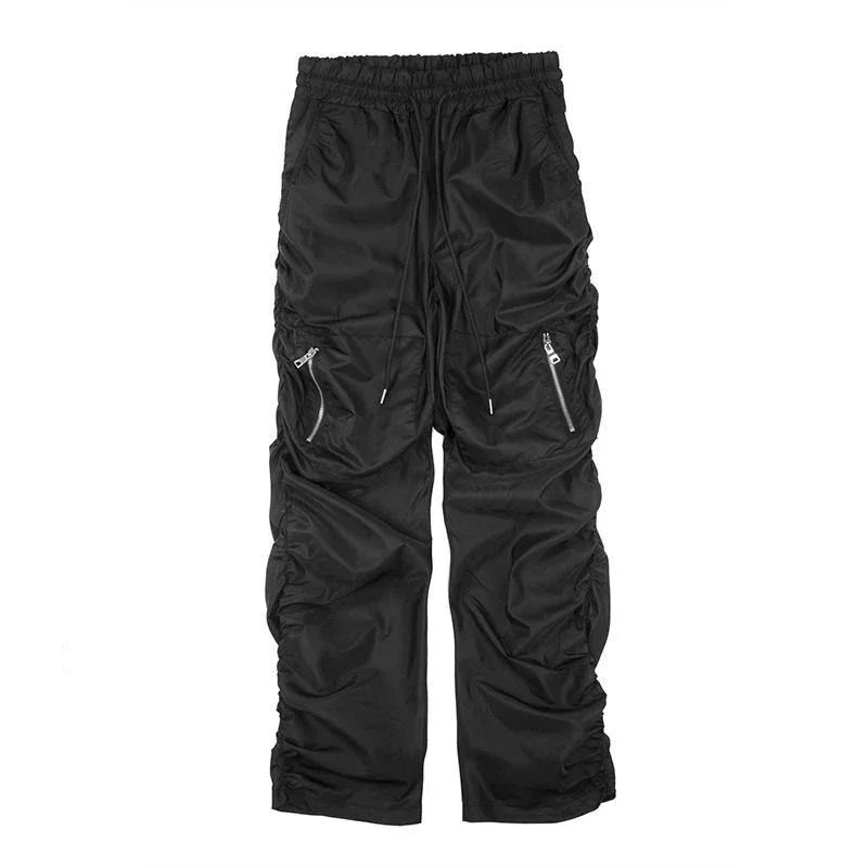 Bonsir Cargo Pants for Men Trousers Man Black Grey Stacked Hip Hop Nylon Fashion Aesthetic Designer Oversize Korean Style Baggy Cotton